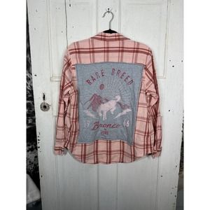 Ford Bronco Flannel Rework - Pink & White Flannel